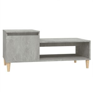 vidaXL Table basse Gris b&eacute;ton 100x50x45 cm Bois d'ing&eacute;nierie