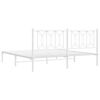 vidaXL Cadre de lit m&eacute;tal sans matelas et t&ecirc;te de lit blanc 180x200 cm