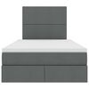 vidaXL Lit avec rangement et LED Gris fonc&eacute; 120 x 200 cm Polyester