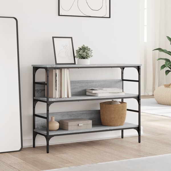 vidaXL Table console sonoma gris 100x32x75 cm bois d'ing&eacute;nierie