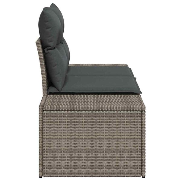 vidaXL Canapé de jardin Gris 123 x 62 x 69 cm polyrotin