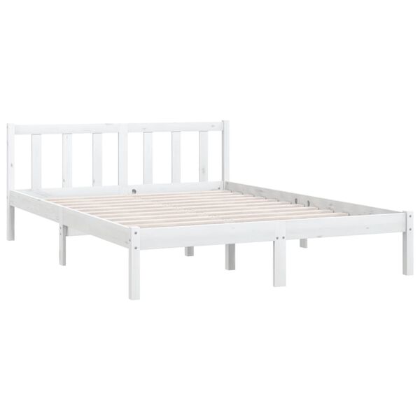 vidaXL Cadre de lit sans matelas blanc bois massif 140x190 cm