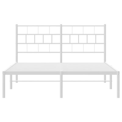 vidaXL Cadre de lit métal sans matelas et tête de lit blanc 135x190 cm