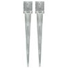 vidaXL Piquets au sol 2 pcs Argent&eacute; 12x12x89 cm Acier galvanis&eacute;
