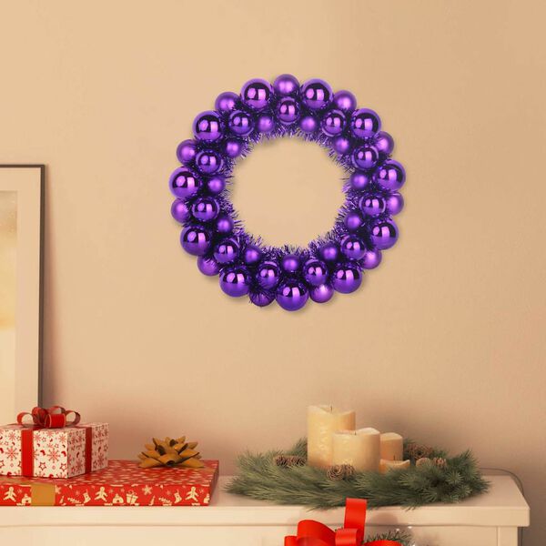 vidaXL Couronnes de Boules de No&euml;l 2 pcs Lilas 33 x 33 x 7 cm