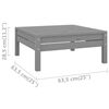 vidaXL Salon de jardin 4 pcs Bois de pin massif Gris