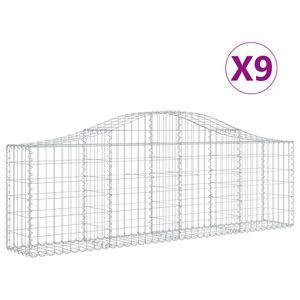 vidaXL Paniers &agrave; gabions arqu&eacute;s 9 pcs 200x30x60/80 cm Fer galvanis&eacute;