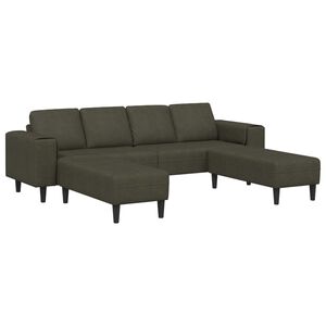vidaXL Canap&eacute; de salon 3 pcs Vert arm&eacute;e
