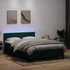 vidaXL Sommier &agrave; lattes de lit et matelas et LED vert fonc&eacute; 140x210cm velours