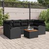 vidaXL Ensemble de canap&eacute; de jardin 7 pcs Noir