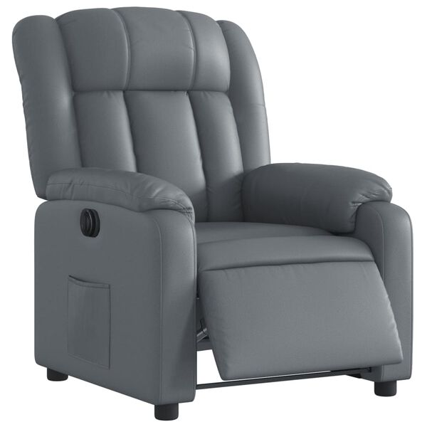 vidaXL Fauteuil inclinable &eacute;lectrique Gris Similicuir