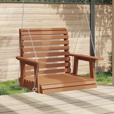 vidaXL Chaise balançoire de jardin chaînes en métal bois massif sapin