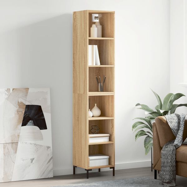 vidaXL Buffet haut Ch&ecirc;ne sonoma 34,5x32,5x180 cm Bois d'ing&eacute;nierie