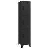 vidaXL Armoire &agrave; casiers Noir 38x45x180 cm Acier