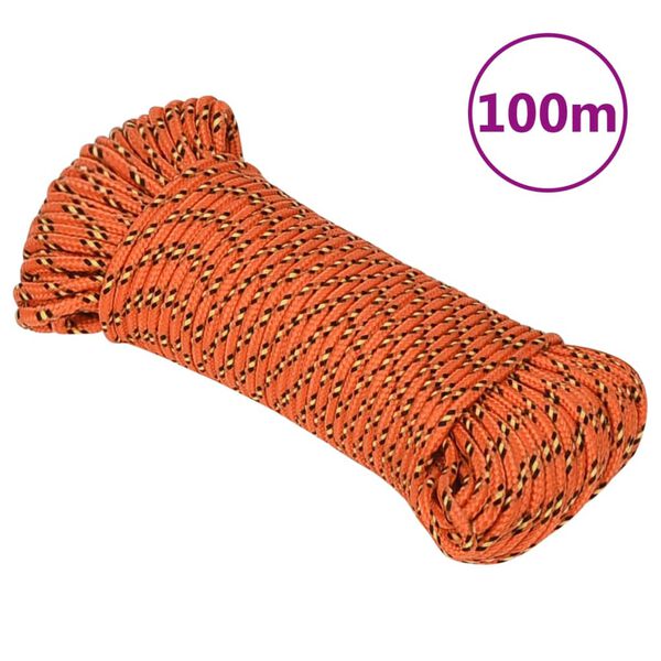 vidaXL Corde de bateau Orange 4 mm 100 m Polypropyl&egrave;ne
