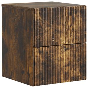vidaXL Cabinet de chevet mural Ch&ecirc;ne fum&eacute; 33 x 34,5 x 40 cm