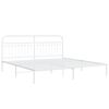 vidaXL Cadre de lit m&eacute;tal sans matelas et t&ecirc;te de lit blanc 200x200 cm