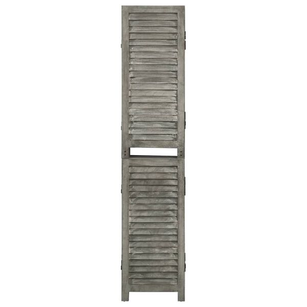 vidaXL Cloison de s&eacute;paration 6 panneaux Gris 214x166 cm Bois solide