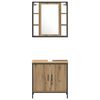 vidaXL Meubles de salle de bain 3 pcs Marron Bois d'ing&eacute;nierie