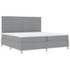 vidaXL Lit &agrave; ressorts avec matelas Gris clair 200 x 200 cm tissu