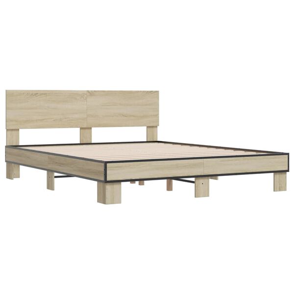 vidaXL Cadre de lit sans matelas ch&ecirc;ne sonoma 160x200 cm