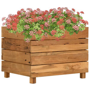 vidaXL Lit sur&eacute;lev&eacute; 50x40x38 cm bois de teck recycl&eacute; et acier