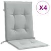 vidaXL Coussins de chaise &agrave; dossier bas lot de 4 gris clair m&eacute;lang&eacute;