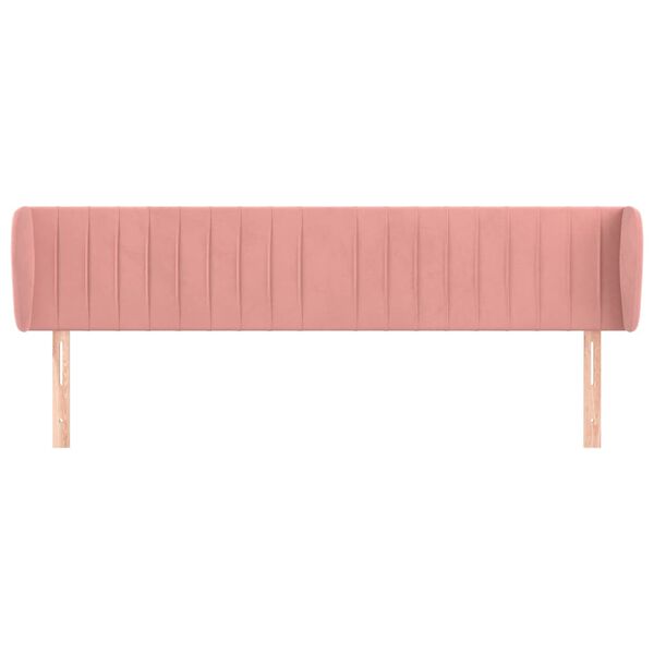 vidaXL T&ecirc;te de lit avec oreilles Rose 203x23x78/88 cm Velours