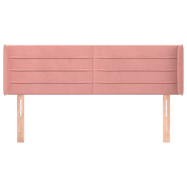 vidaXL T&ecirc;te de lit avec oreilles Rose 147x16x78/88 cm Velours