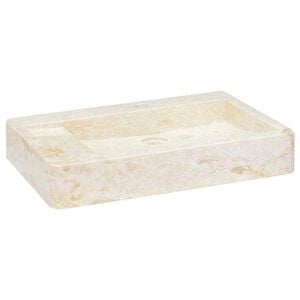 vidaXL Lavabo Cr&egrave;me 58x39x10 cm Marbre