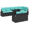 vidaXL Ensemble de canap&eacute; de jardin 9 pcs Noir Poly rotin