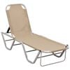 vidaXL Chaise longue aluminium et textil&egrave;ne cr&egrave;me