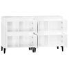 vidaXL Buffets 2 pcs blanc brillant 60x35x70 cm bois d'ing&eacute;nierie