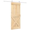 vidaXL Porte coulissante 80 x 210 cm Bois de pin massif (non trait&eacute;)