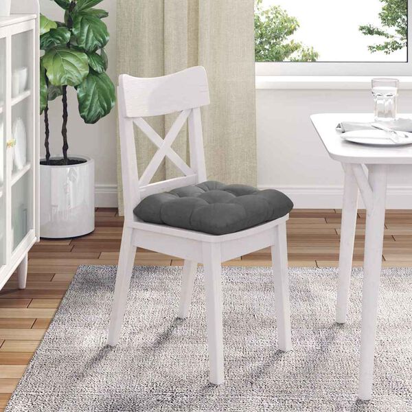vidaXL Coussins de si&egrave;ge 4 pcs Gris fonc&eacute; 40 x 40 cm