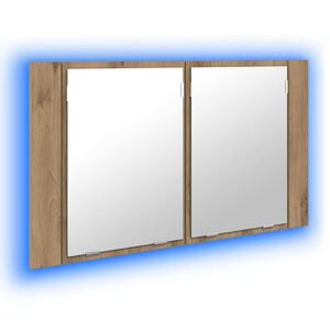 vidaXL Armoire Miroir de Salle de Bain Ch&ecirc;ne artisanal 80 x 12 x 45 cm