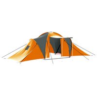 vidaXL Tente de camping 9 personnes tissu gris et orange