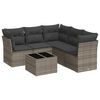 vidaXL Salon de jardin 6 pcs avec coussins gris r&eacute;sine tress&eacute;e