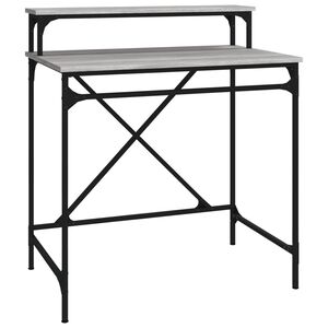 vidaXL Bureau sonoma gris 80x50x90 cm bois d'ing&eacute;nierie et fer