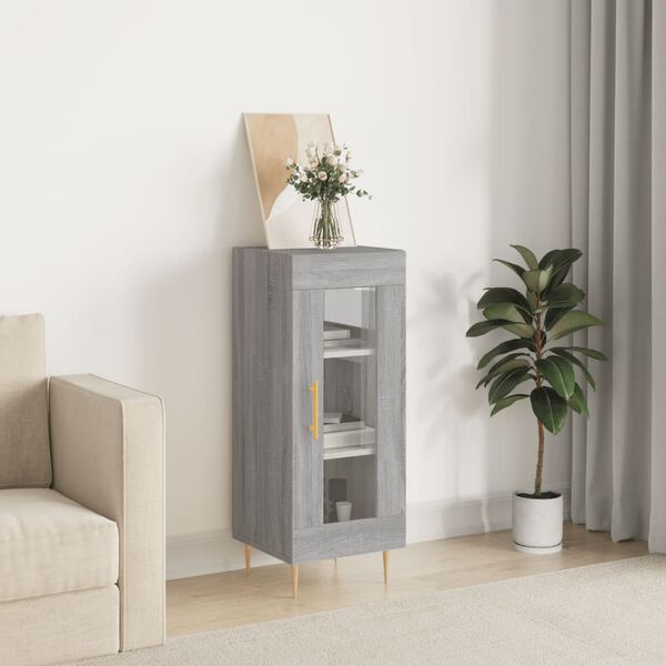 vidaXL Buffet Sonoma gris 34,5x34x90 cm Bois d'ing&eacute;nierie