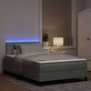 vidaXL Lit &agrave; ressort LED avec matelas Gris clair 120 x 190 cm Velours