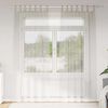 vidaXL Rideau en Voile 2 pcs Cr&egrave;me 225 x 140 cm Polyester