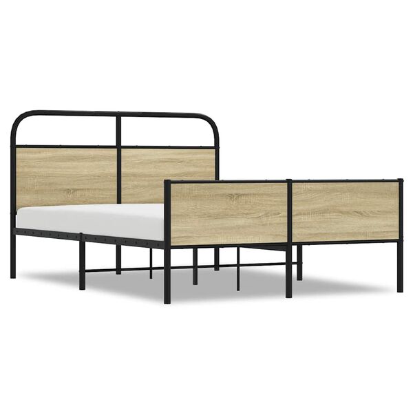 vidaXL Cadre de lit sans matelas 135x190 cm ch&ecirc;ne sonoma