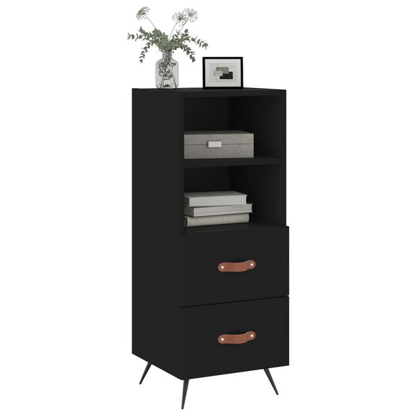 vidaXL Buffet Noir 34,5x34x90 cm Bois d'ing&eacute;nierie