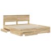 vidaXL Cadre de lit Ch&ecirc;ne Sonoma 200 x 200 cm Bois d'ing&eacute;nierie