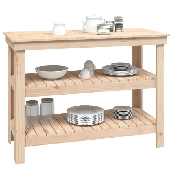 vidaXL Banc de travail 110,5x50x80 cm Bois de pin massif