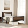 vidaXL Cadre de lit en m&eacute;tal sans matelas ch&ecirc;ne marron 75x190 cm