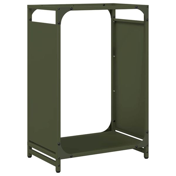 vidaXL Portant de bois chauffage vert olive 44x28x65 cm