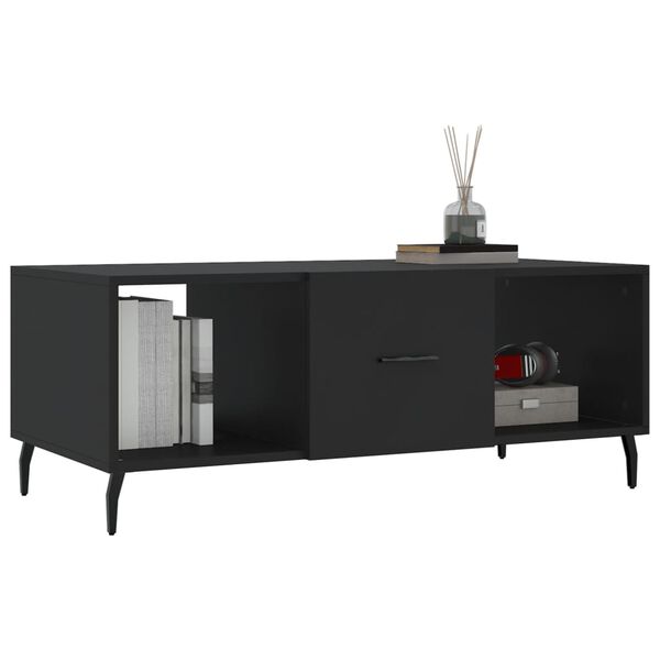 vidaXL Table basse noir 102x50x40 cm bois d'ing&eacute;nierie
