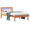 vidaXL Cadre de lit avec t&ecirc;te de lit Brun cire 90 x 190 cm Pin massif